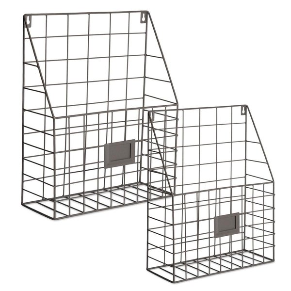 Design Imports Farmhouse File Basket Grey - Set of 2 Z02045